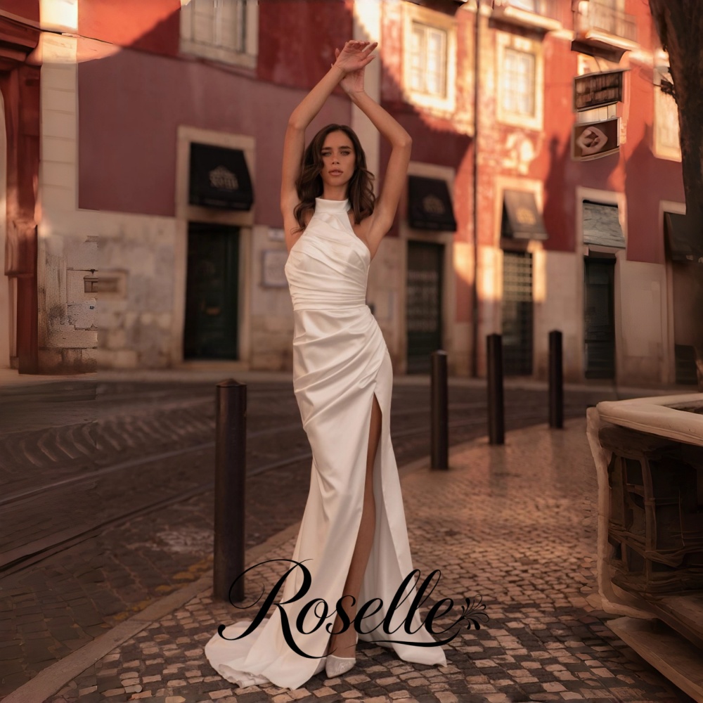 Wedding Qw - Suknia ślubna ROSELLE typu halter, bez