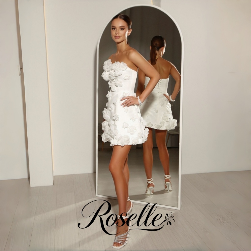 Wedding Qw - ROSELLE Mini Elegancka Suknia Ślubna typu