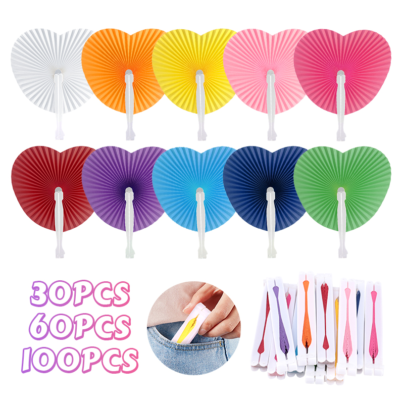 Wedding Supply List - 30-100 sztuk wielokolorowy składany papierowy wentylator
