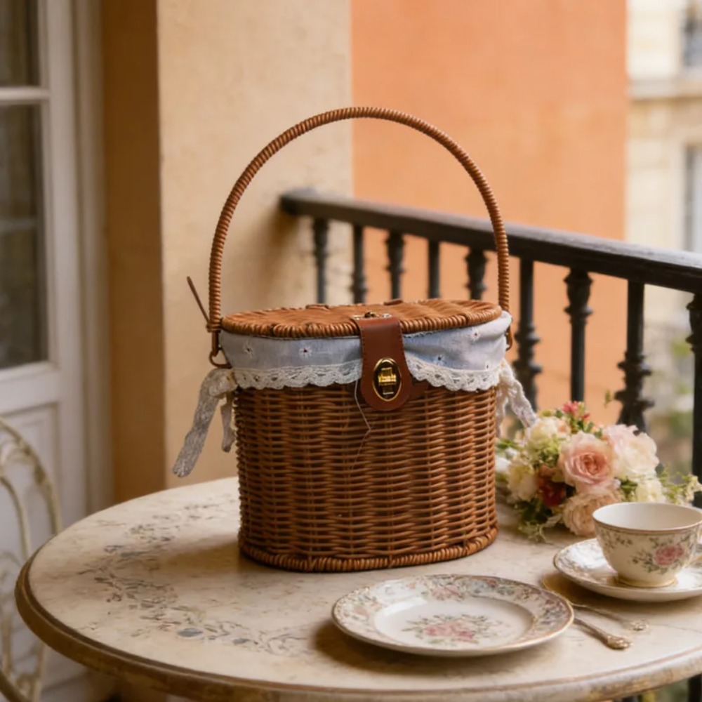 Ręcznie tkany kosz z pokrywką  – Wedding Hampers recenzja i cena