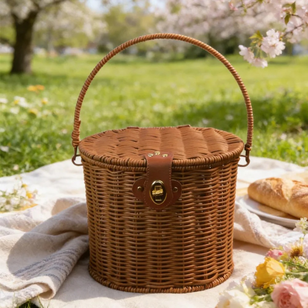 Ręcznie tkany kosz z pokrywką  – Wedding Hampers recenzja i cena