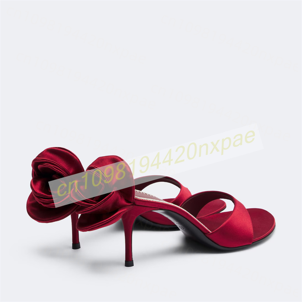 Damskie czerwone satynowe sand – Wedding Dress Supply recenzja i cena