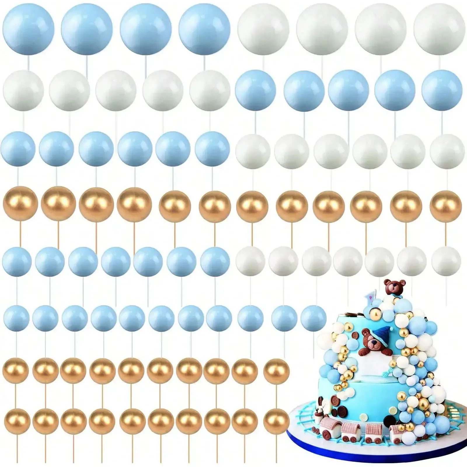 68Pcs Kulki Dekoracje na tort  – Confetti Balloon Set recenzja i cena