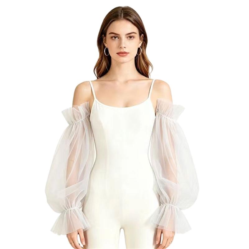 39BB oddychające tiulowe rękaw – Wedding Dress Supply recenzja i cena