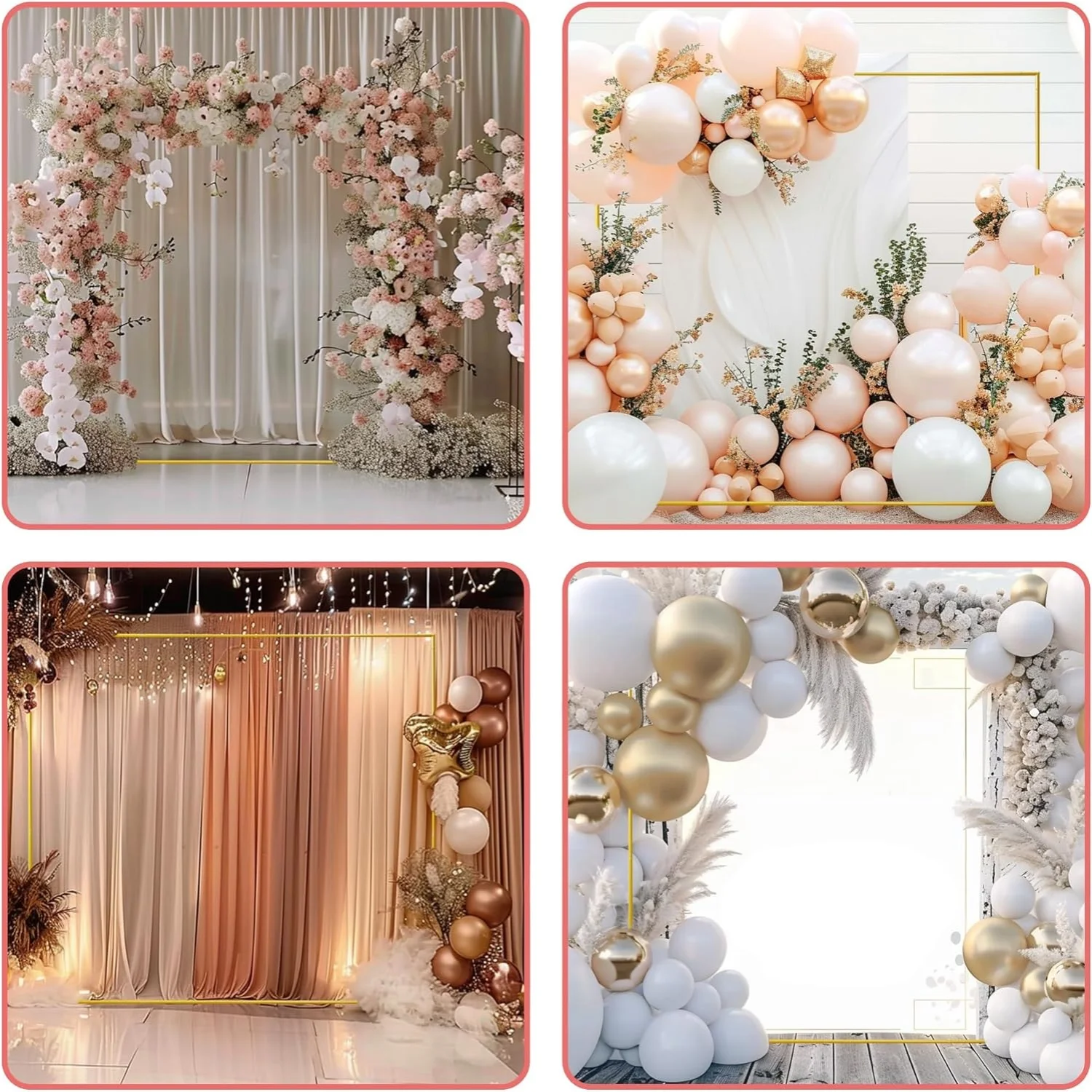 Złote łuki ślubne Kwadratowy s – Wedding Support recenzja i cena